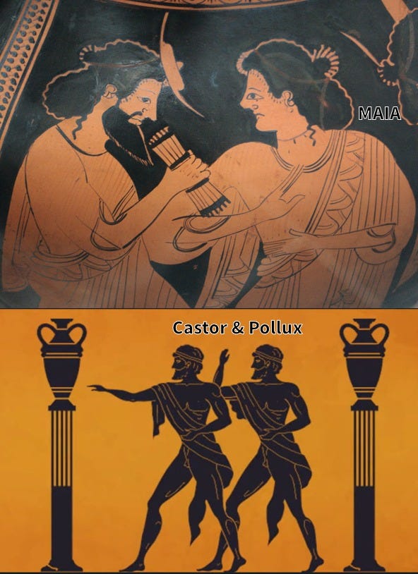 可能是顯示的文字是「 MAIA Castor&Pollux & Pollux Castor 」的圖像