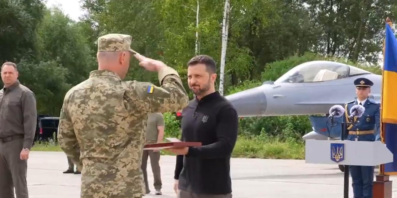 When Volodymyr Zelensky Celebrated the F-16's Arrival in Ukraine, He Was Accompanied By Two Decoy Jets 