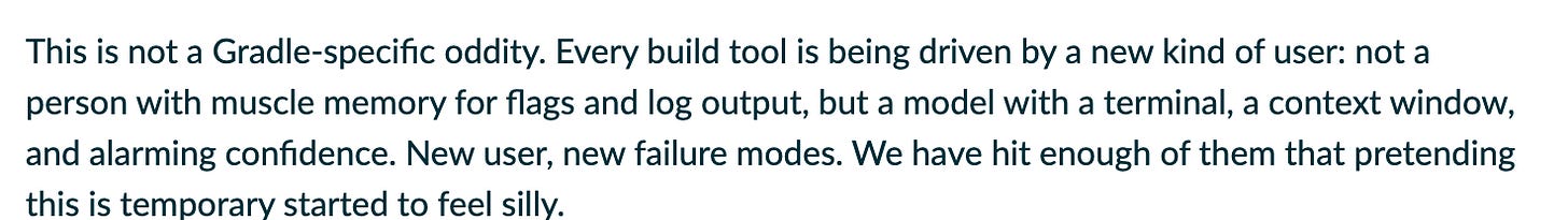The diagnosis from the Gradle blog, and note that it is not about Gradle alone. The diagnosis from the Gradle blog, and note that it is not about Gradle alone.