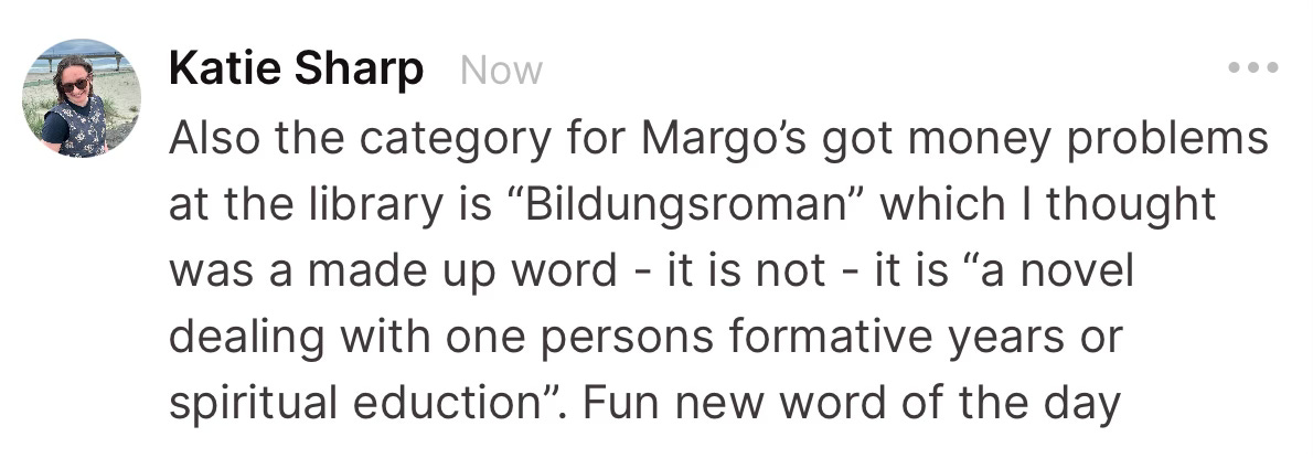 Also, a fun & random book fact from our book club member, Katie