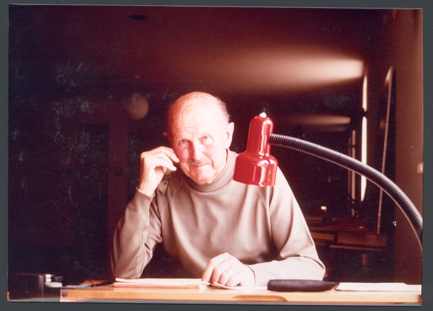 Photo of the British film director Michael Powell featured in the documentary Made in England: The Films of Powell and Pressburger