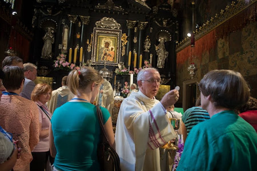 How steep is Poland’s drop in Mass attendance?