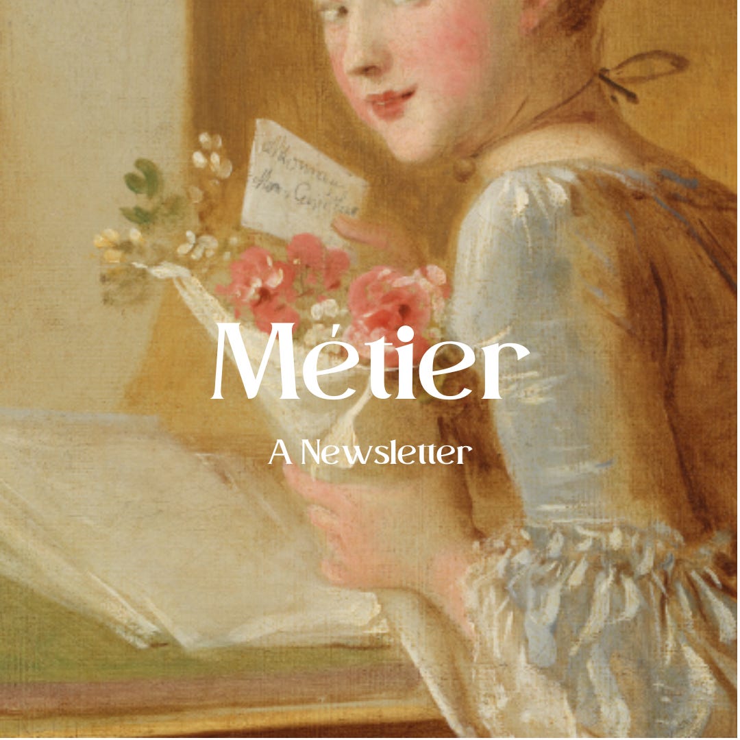 Métier- An Arts and Culture Newsletter by Emily Sussman