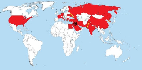 Which are the safest and most dangerous countries to be in if World War III  starts? - Quora