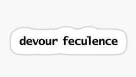 This may contain: a white background with the words devour fecuience written in black on it