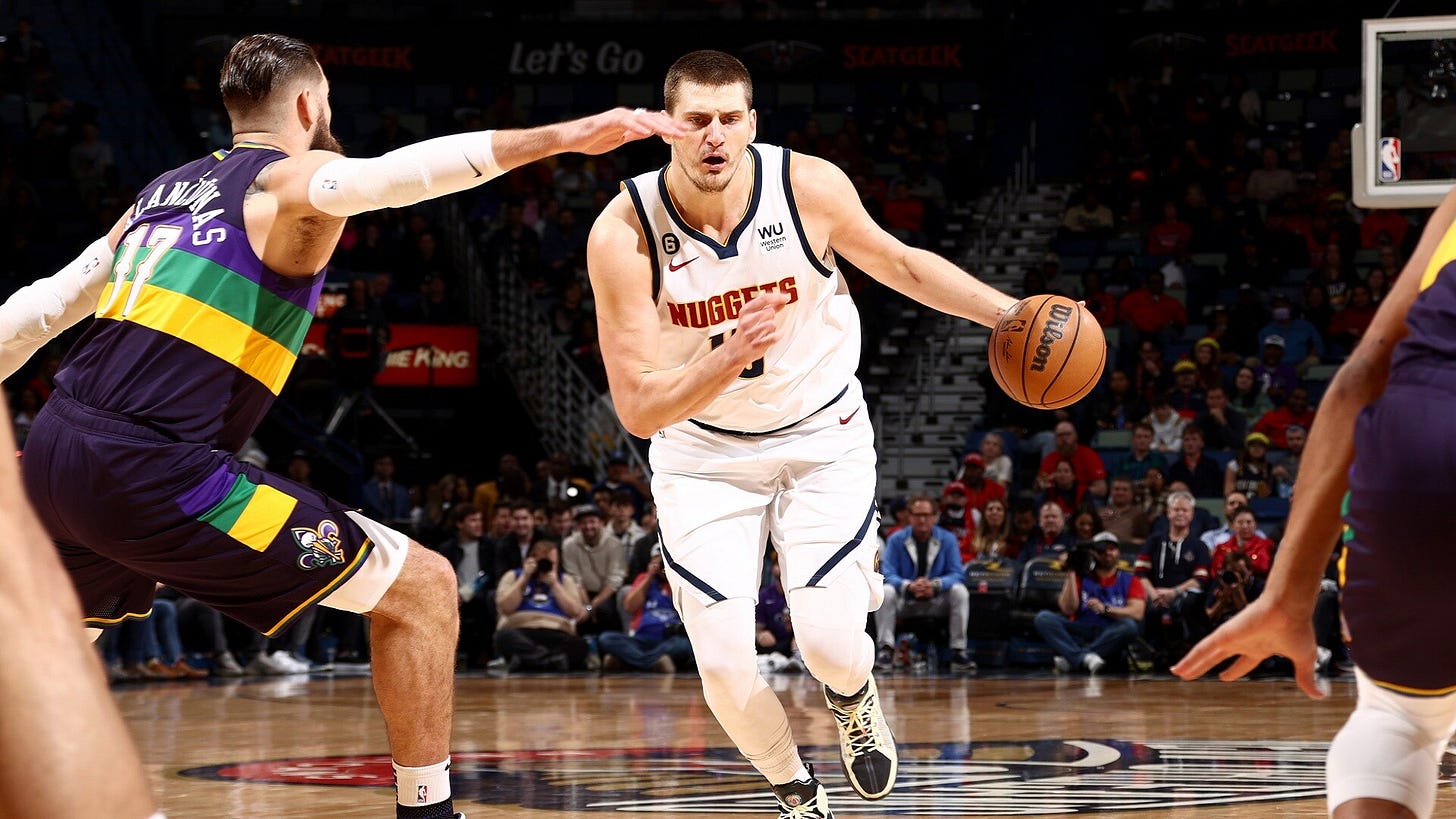 Nikola Jokic returns after missing 2 games with hamstring tightness |  NBA.com Nikola Jokic returns after missing 2 games with hamstring tightness |  NBA.com