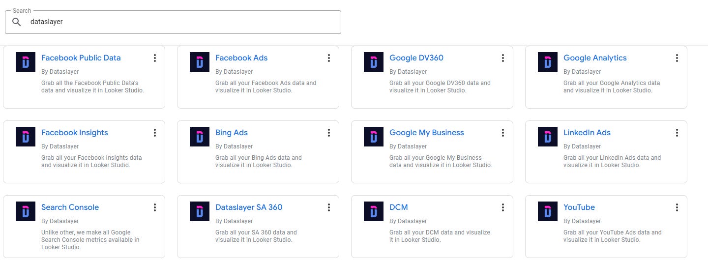 looker studio bible dataslayer data sources
