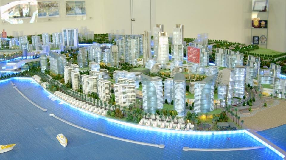 A scale render of what Melaka Gateway is supposed to become.  