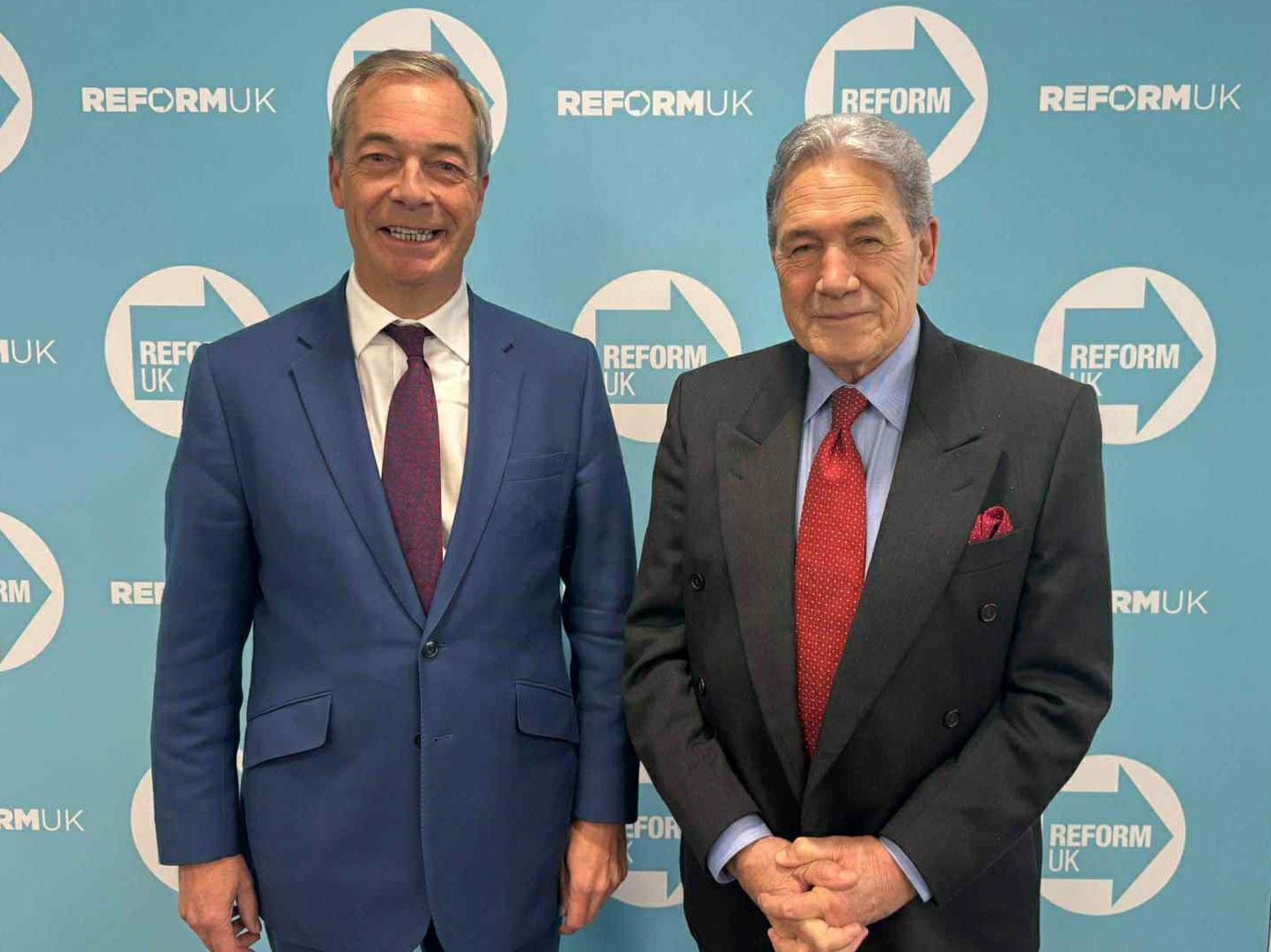 Nigel Farage and Winston Peters. Nigel Farage and Winston Peters.