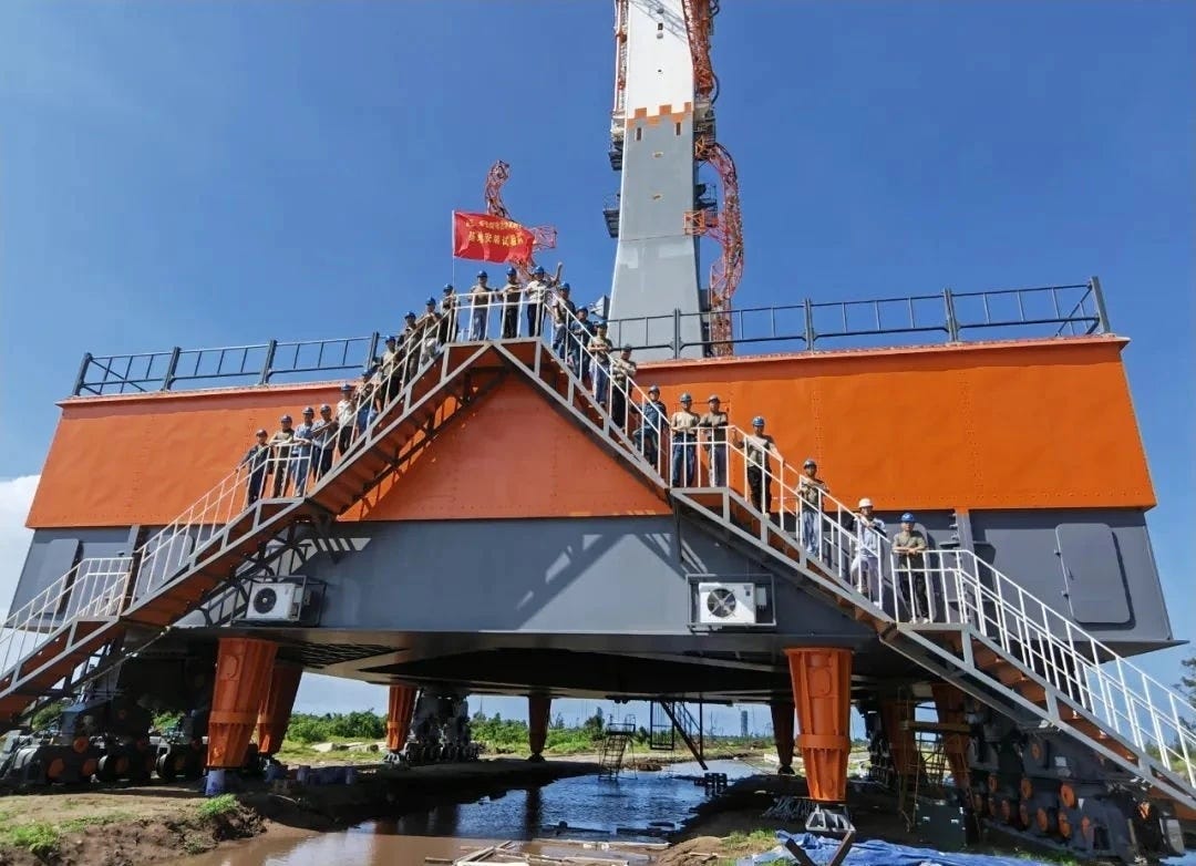 One of the new launch platforms at the Wenchang Space Launch Site. One of the new launch platforms at the Wenchang Space Launch Site.