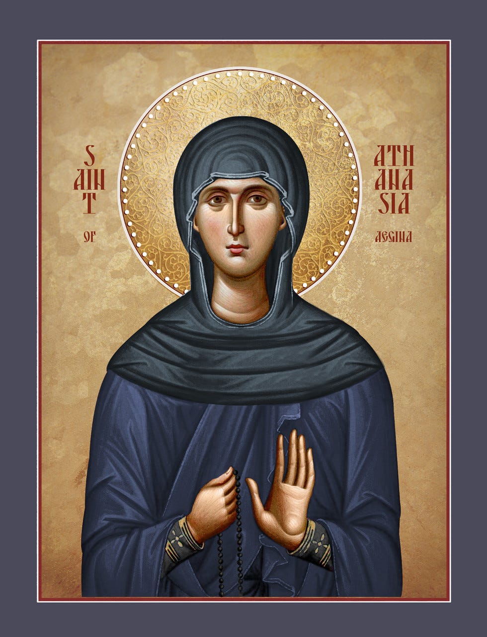 Icon of Saint Athanasia of Aegina - (1AT16)