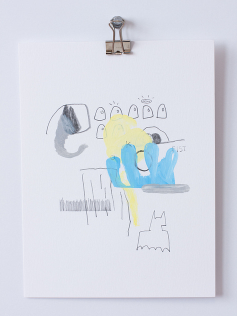 Gouache and graphite paintings on paper.
