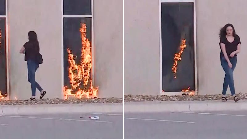 WATCH: Lunatic Woman Sets Fire at Planned ICE Facility in Kansas City