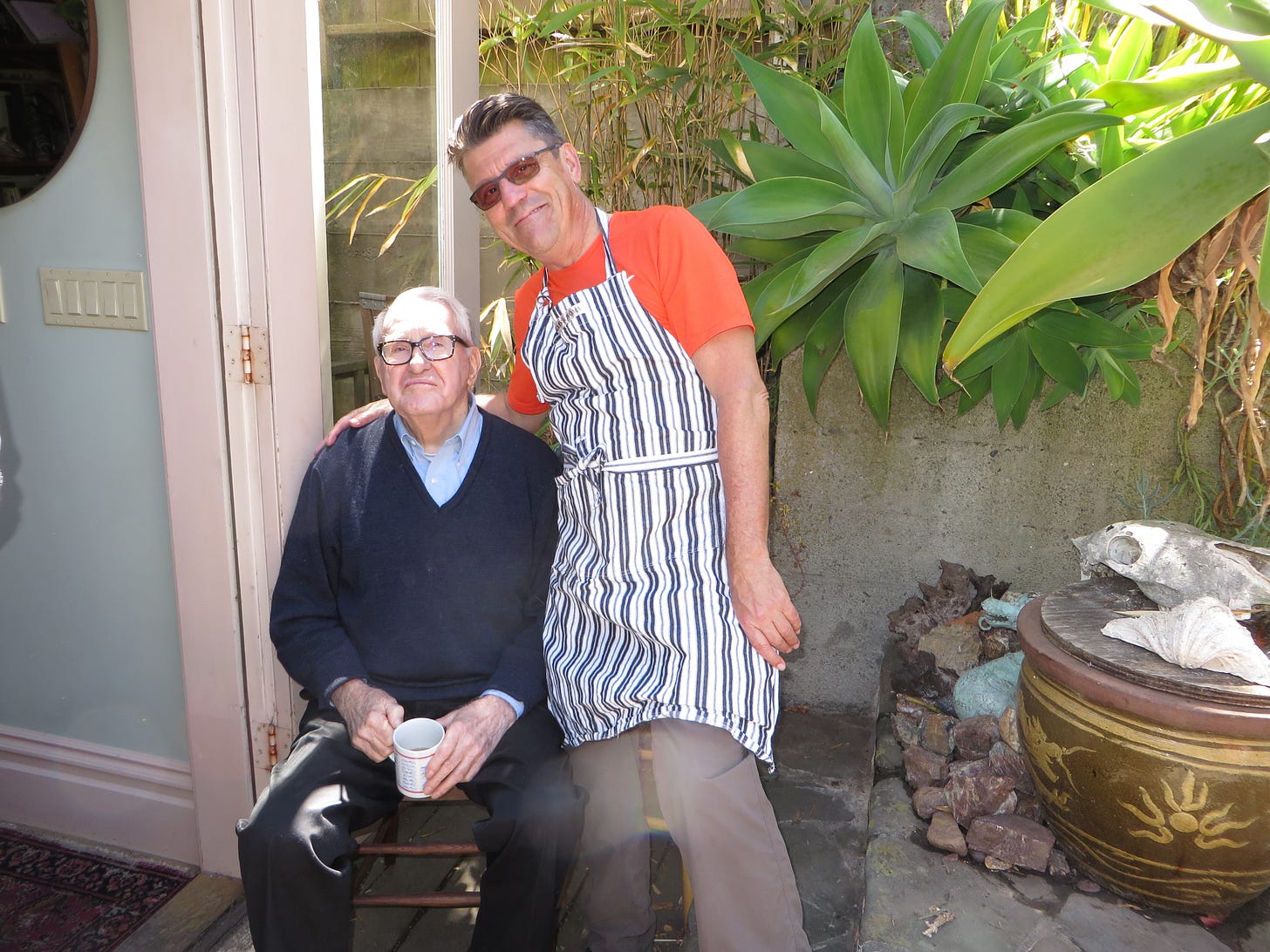 Photo of Roy and Stephen at Stephen's July 4, 2014 BBQ