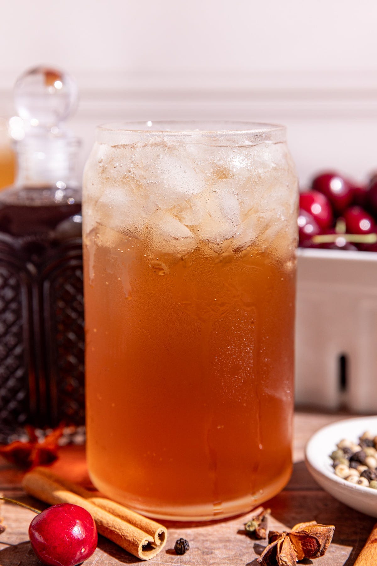 A soda glass of homemade Dr. Pepper. A soda glass of homemade Dr. Pepper.