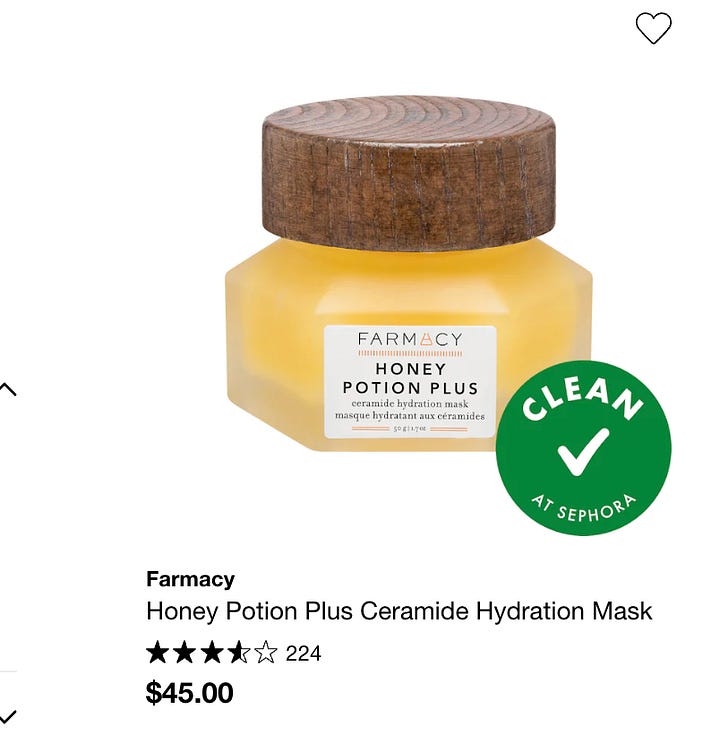A side by side gallery showing the diffrence between the Trader Joe's Honey Hydration Face Mask and the Farmacy Honey Potion Plus Face Mask 