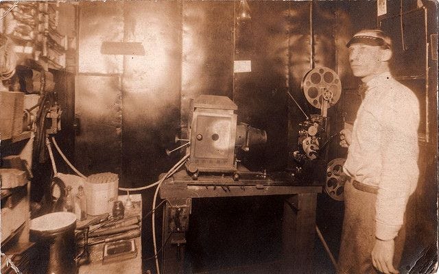 Early 1900s Silent Film Projectionist | Film history, Silent film ...