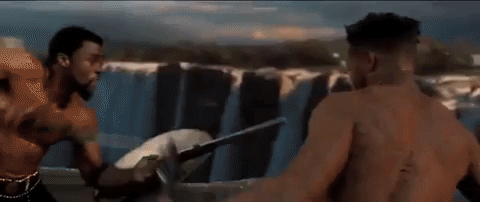 GIF of T'challa vs Killmonger from Black Panther