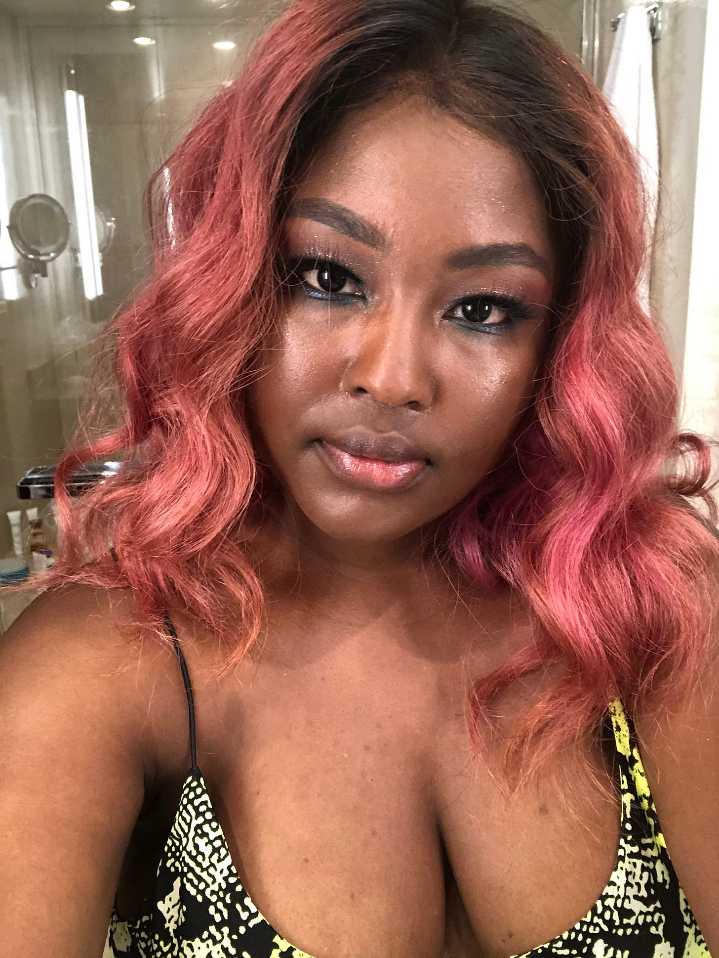 Black girl wearing Pat McGrath foundation Black girl wearing Pat McGrath foundation
