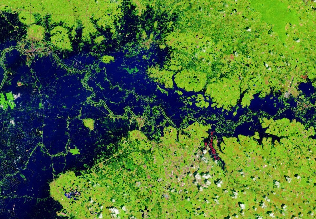 Landsat view of flooding in Thailand Landsat view of flooding in Thailand