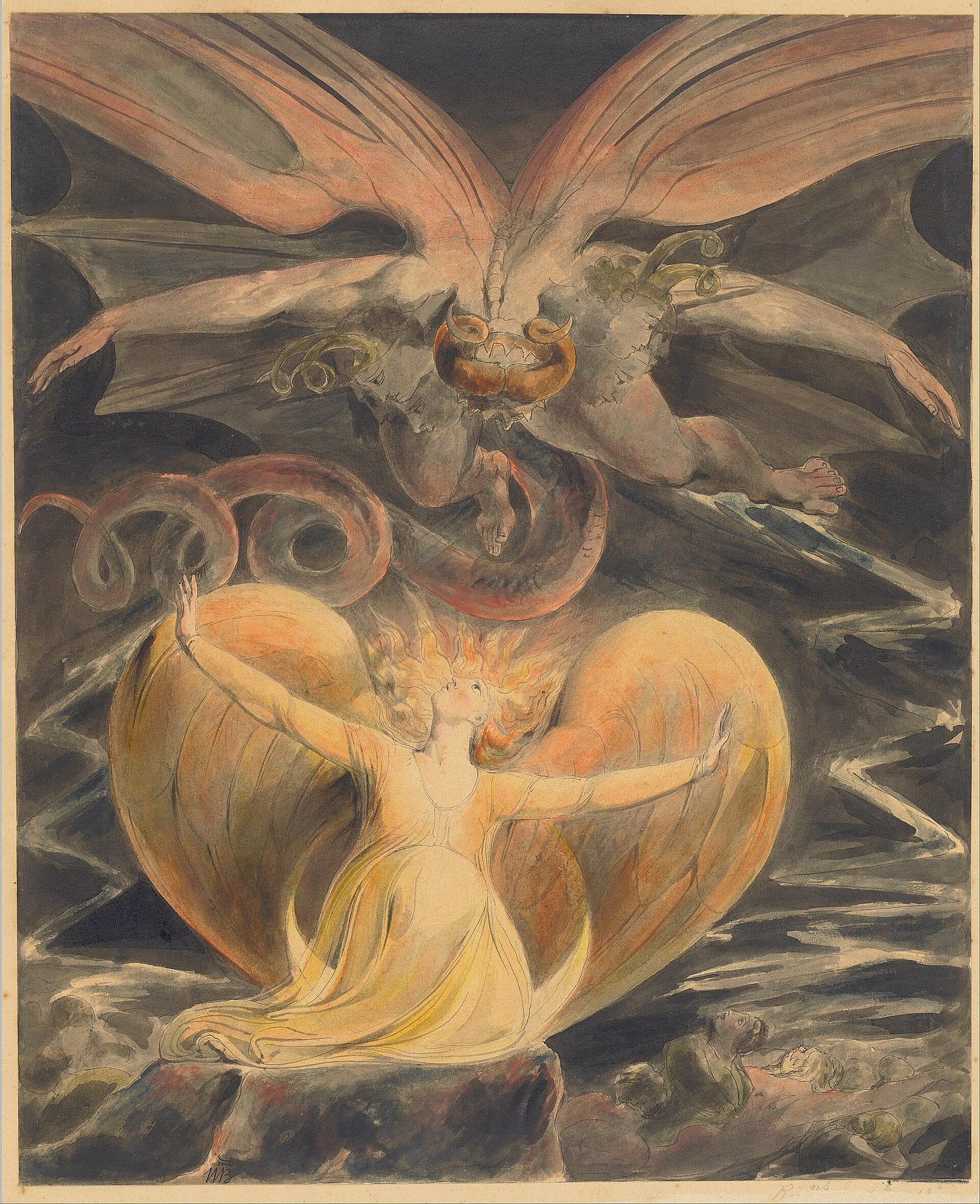 Great Red Dragon painting by William Blake Great Red Dragon painting by William Blake