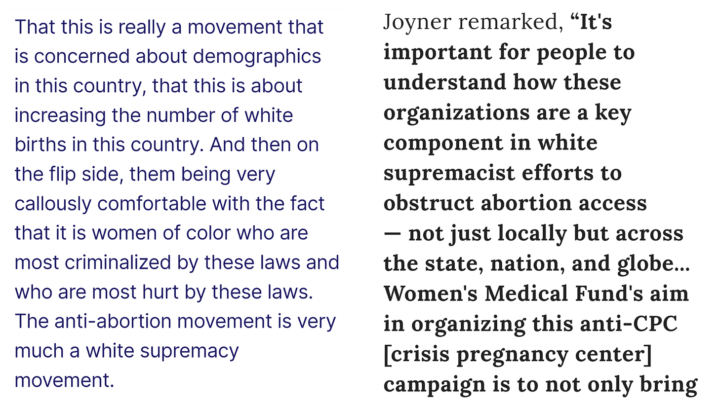 2 quotes from reproductive rights advocates