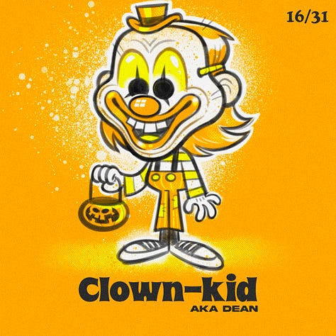 Spooky Kiddos are my custom character creations. They're kids dressed up in they're spookiest costumes. I drew one everyday for the entire month of October.