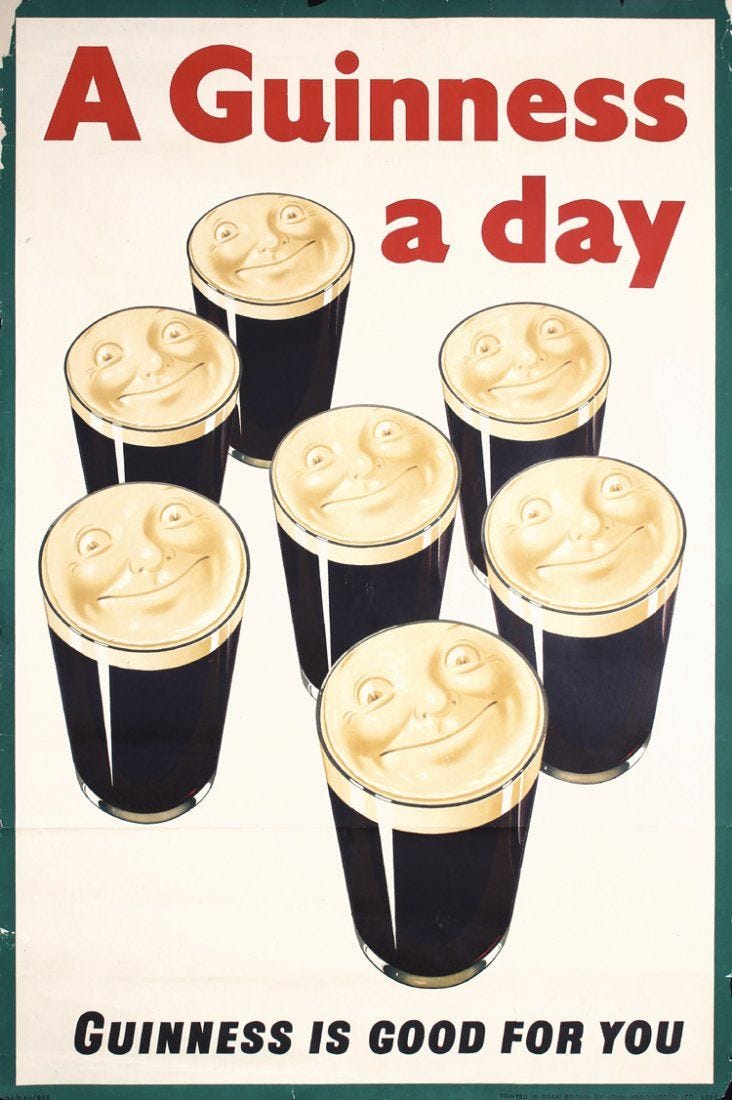 This may contain: a poster advertising guinness is good for you, with five cups in the shape of smiling faces This may contain: a poster advertising guinness is good for you, with five cups in the shape of smiling faces
