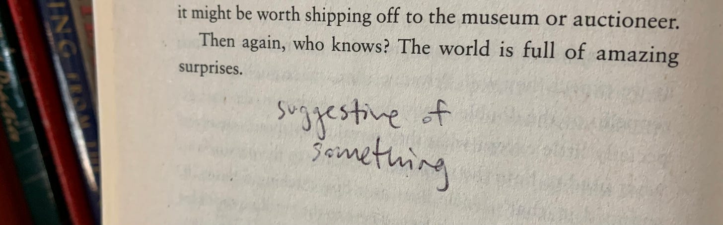 "suggestive of something"