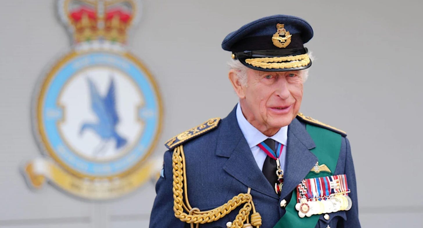 King Charles in his royal uniform