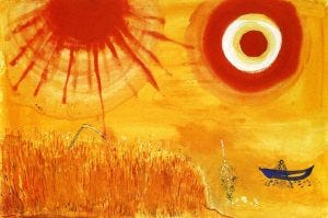 "A wheatfield on a summers afternoon" By Marc Chagall, courtesy of MarcChagall.net