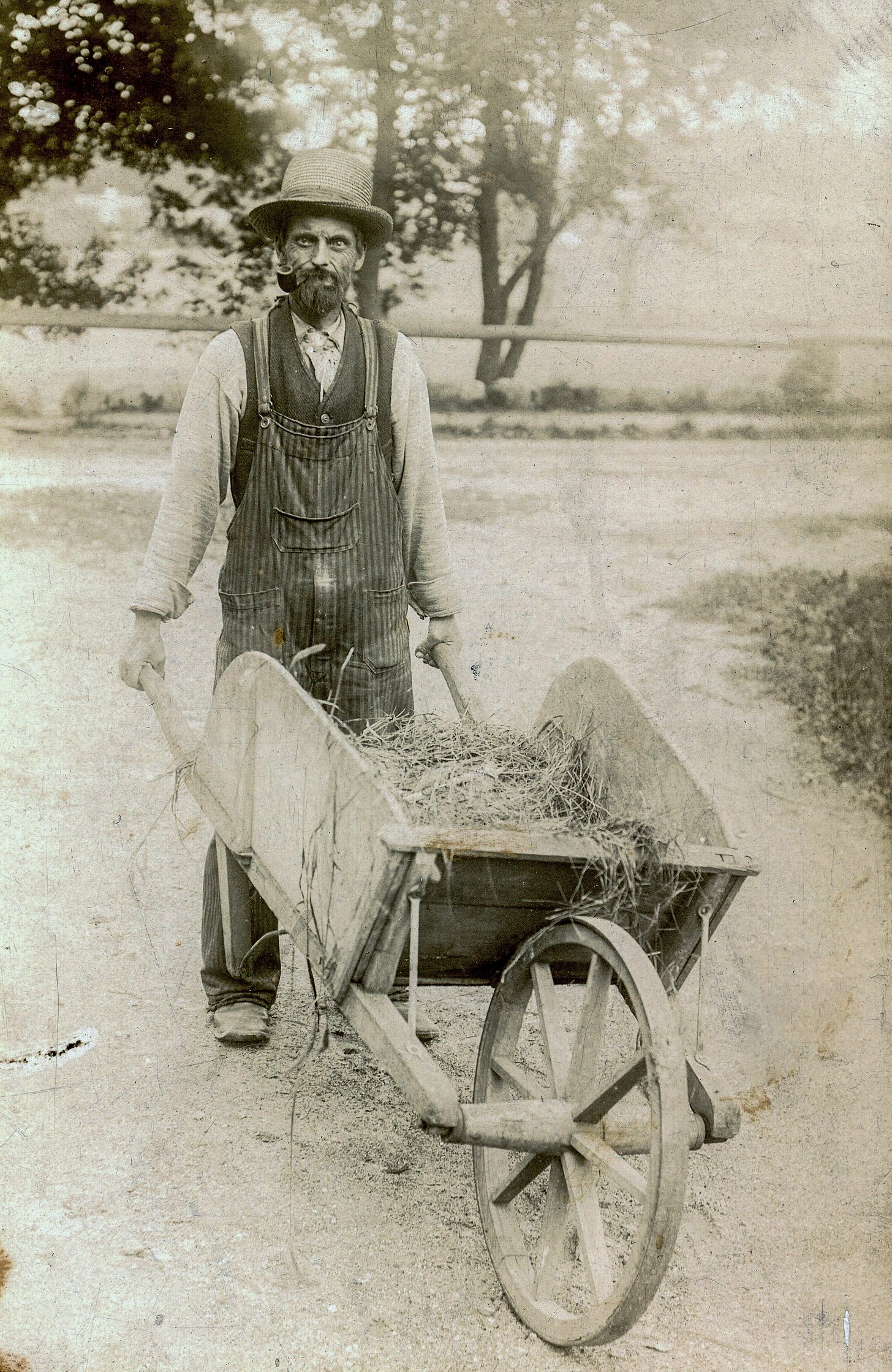 Man with wheelbarrow