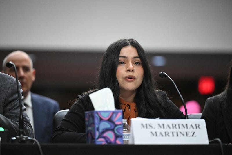 Marimar Martinez, who was shot five times last fall by a US Customs and Border Protection agent, speaks during a forum on use of force by Department of Homeland Security agents, on Capitol Hill in Washington, DC, on February 3, 2026. A US judge delivered a blow January 31, 2026 to Minnesota's bid to force Immigration and Customs Enforcement to suspend its sweeping detention and deportation operation in the state that has left two US citizens dead and fueled massive protests. (Photo by ROBERTO SCHMIDT / AFP via Getty Images) Marimar Martinez, who was shot five times last fall by a US Customs and Border Protection agent, speaks during a forum on use of force by Department of Homeland Security agents, on Capitol Hill in Washington, DC, on February 3, 2026. A US judge delivered a blow January 31, 2026 to Minnesota's bid to force Immigration and Customs Enforcement to suspend its sweeping detention and deportation operation in the state that has left two US citizens dead and fueled massive protests. (Photo by ROBERTO SCHMIDT / AFP via Getty Images)
