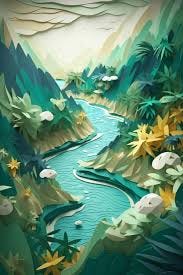 Seychelles 3D Origami Wallpaper