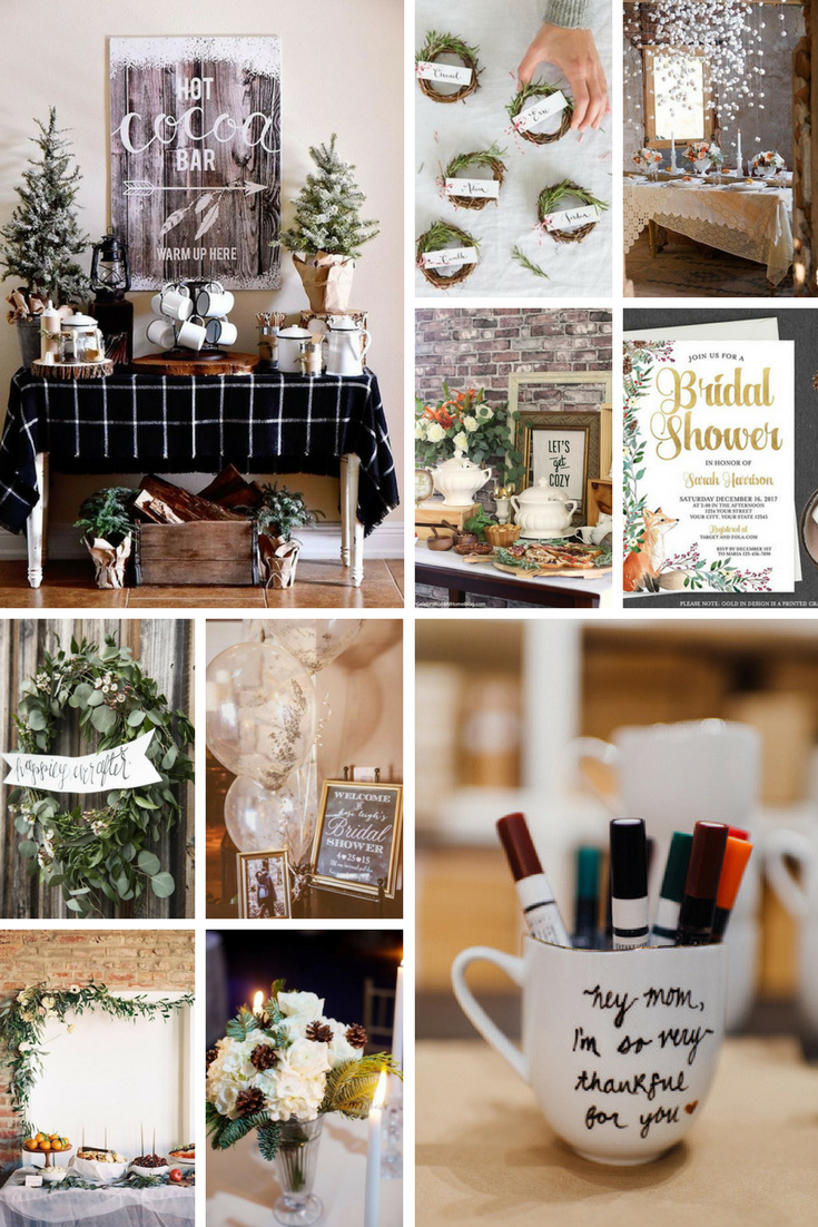Winter Bridal Shower Inspiration, winter bridal shower ideas, winter bridal shower theme, holiday bridal shower theme,