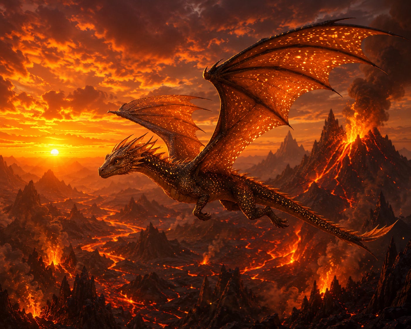 Ara flying over the Dragon Veil volcanos Ara flying over the Dragon Veil volcanos