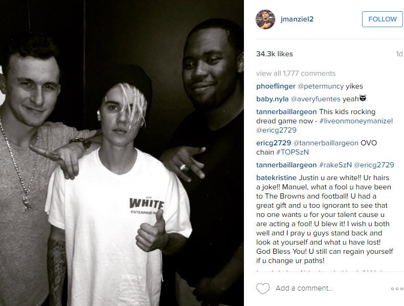 johnny manziel partying with justin bieber 2016 nfl johnny manziel partying with justin bieber 2016 nfl