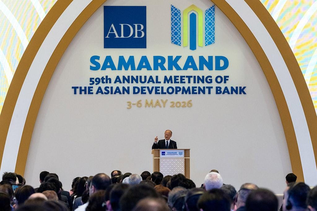 ADB President Masato Kanda speaking during the Opening Session of the ADB Annual Meeting in Samarkand, Uzbekistan.