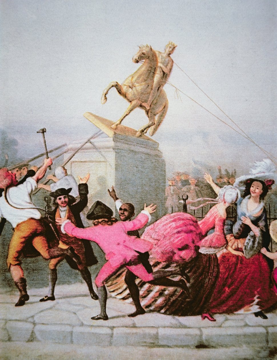 New York Patriots Pull Down the Statue of George III at Bowling Green, 9th July 1776 by William Walcutt