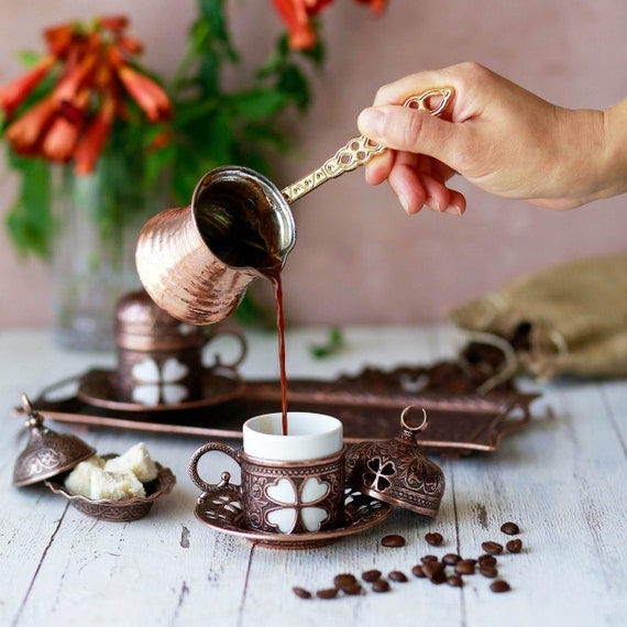 Turkish Coffee Set of Six Coffee Cup Set 6 Coffee Serving - Etsy