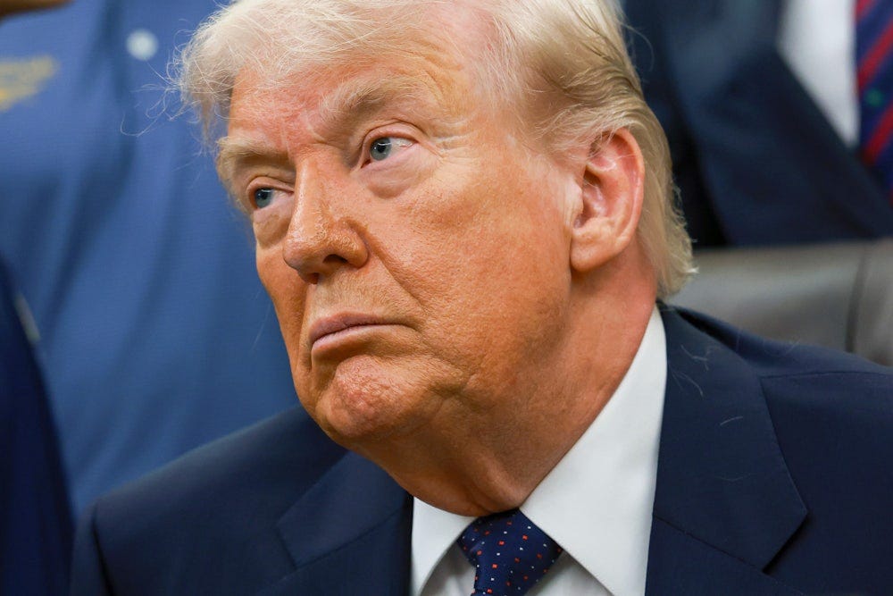 Donald Trump frowns listlessly Donald Trump frowns listlessly