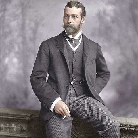George V smoking in portraits and candidly