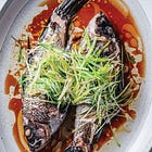 Sea Bass with Ginger and Scallions: Spilled Milk #379