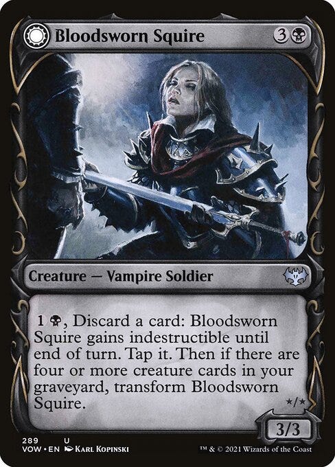 Bloodsworn Squire // Bloodsworn Knight - Innistrad: Crimson Vow Uncommon Card