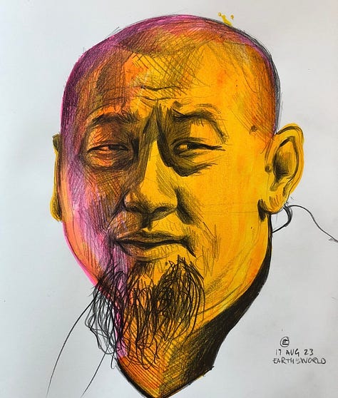 Multimedia hand painted portraits