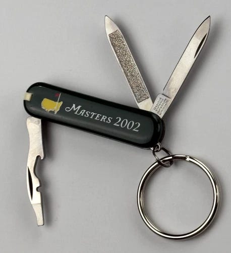 2002 Masters Golf Swiss Army Knife New Green Augusta National Tiger Woods - Picture 1 of 3