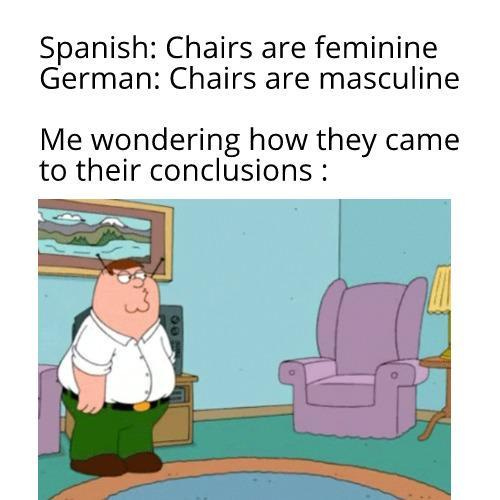 gendered words in foreign languages meme : Second Language Strategies