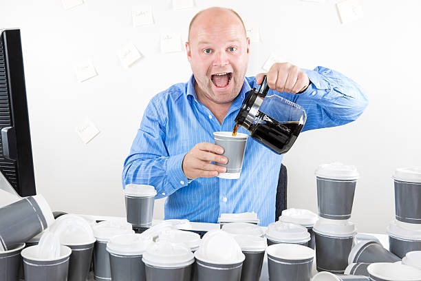 30+ Overworked Businessman Drinking Too Much Coffee Stock Photos, Pictures  & Royalty-Free Images - iStock