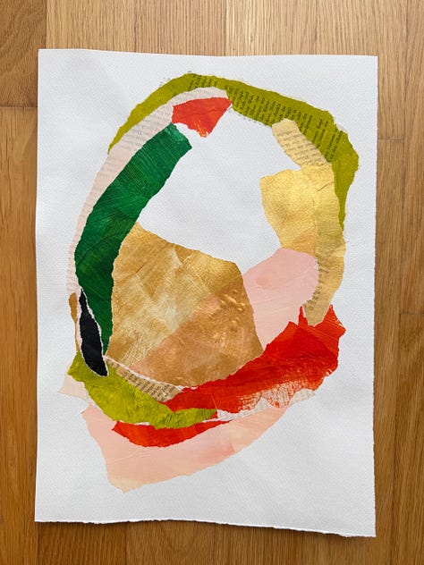 Collection of collage work on paper