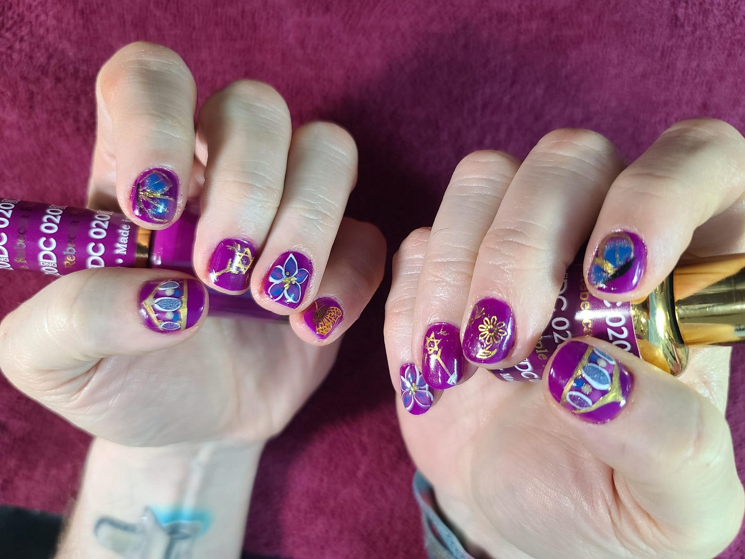 Nails painted in #rebeccapurple